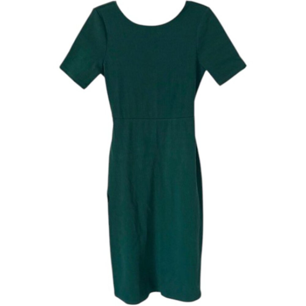 Boden Short Sleeved Cut Out Rib Jersey Midi Dress - Emerald Night - 10R - Picture 3 of 10